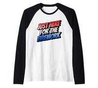 Funny I'm Just Here For The Fireworks 4th Of July Couple Camiseta Manga Raglan