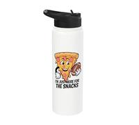 Funny I'm Just Here For The Snacks Fútbol Stainless Steel Insulated Water Bottle