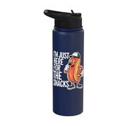 Funny I'm Just Here For The Snacks Fútbol Stainless Steel Insulated Water Bottle
