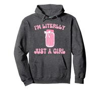 Funny I'm Literally Just a Girl Pink Coquette Pickle Chicas Sudadera con Capucha, Unisex para Adultos, Jaspeado Oscuro, XXL