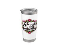 Funny I'm Mom's Favorite She Told Me Not to Tell You Mothers Vaso térmico de acero inoxidable de doble pared