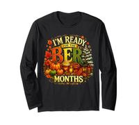 Funny I'm Ready for The ber Months Calabazas otoño Festivo Manga Larga
