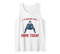 Funny I'm Working from Home Today Baseball Lover Hombres Mujeres Camiseta sin Mangas