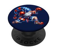 Funny Independence Day GNOME Graphic For Men Boxing Workout PopSockets PopGrip Adhesivo