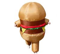 Funny Inflatable Costume - Hamburger Food Outfit, Full Body Blow Up Suit, Lightweight Polyester Inflatable Costume, Built in Air Fan Feature, Party Wear Offering Fast Inflation Comfort Design