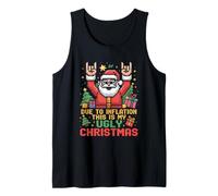 Funny Inflation This is My Ugly Christmas Rock n Roll Santa Camiseta sin Mangas