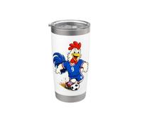 Funny Inspired Rooster Soccer Player Cartoon Graphic Vaso térmico de acero inoxidable de doble pared