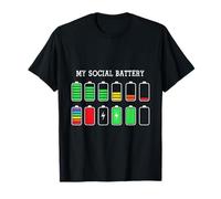 Funny Introvert Humor Energy Level Graphic Anti Social Fun Camiseta