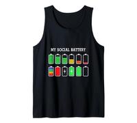 Funny Introvert Humor Energy Level Graphic Anti Social Fun Camiseta sin Mangas