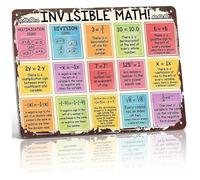 Funny Invisible Math Metal Sign Educational School Poster Wall Decor for Classroom Study Room Home Office Library Room 8 X 12 inch