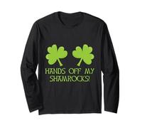 Funny Irish Shamrock Boobs Breasts Boobies | St. Patrick Day Manga Larga