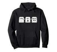 Funny it Programmer Geek Keyboard Humor Ctrl Alt Delete Sudadera con Capucha