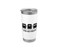 Funny it Programmer Geek Keyboard Humor Ctrl Alt Delete Vaso térmico de acero inoxidable de doble pared