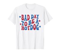 Funny It's a Bad Day To Be a Hot Dog Retro 4 de julio Camiseta