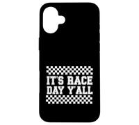 Funny It's Race Day Y'all - Pista de Carreras a Cuadros para Hombre Carcasa para iPhone 16 Plus