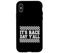 Funny It's Race Day Y'all - Pista de Carreras a Cuadros para Hombre Carcasa para iPhone X/XS