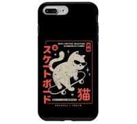 Funny Japanese Cat Skateboard Vintage Kawaii Graphic Carcasa para iPhone 7 Plus/8 Plus