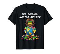 Funny Jesus Christian Faith The Original Master Builder Camiseta gráfica económica, Hombre, Negro, L