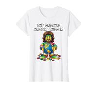 Funny Jesus Christian Faith The Original Master Builder Camiseta gráfica económica, Mujer, Blanco, S