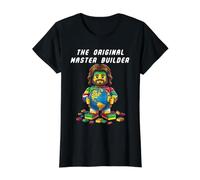 Funny Jesus Christian Faith The Original Master Builder Camiseta gráfica económica, Mujer, Negro, S