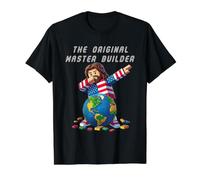 Funny Jesus Dab The Original Master Builder Christian Faith Camiseta gráfica económica, Hombre, Negro, M
