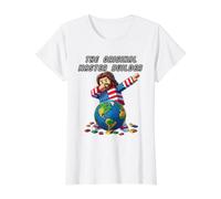 Funny Jesus Dab The Original Master Builder Christian Faith Camiseta gráfica económica, Mujer, Blanco, S