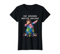 Funny Jesus Dab The Original Master Builder Christian Faith Camiseta gráfica económica, Mujer, Negro, S