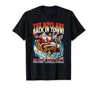 Funny Jesus Santa The Boys Are Back in Town Feliz Navidad Camiseta