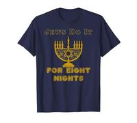 Funny Jewish Hanukkah T-Shirt Judíos Do It For Oight Nights Camiseta, Hombre, Azul Marino, 3XL