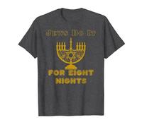 Funny Jewish Hanukkah T-Shirt Judíos Do It For Oight Nights Camiseta, Hombre, Jaspeado Oscuro, 3XL