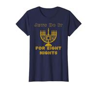 Funny Jewish Hanukkah T-Shirt Judíos Do It For Oight Nights Camiseta, Mujer, Azul Marino, L