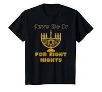 Funny Jewish Hanukkah T-Shirt Judíos Do It For Oight Nights Camiseta, Niños, Negro, 2 años