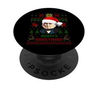 Funny John Quincy Presidente Adams Navidad Parodia Holiday PopSockets PopGrip Adhesivo