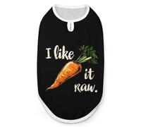 Funny Joke I Like It Raw Carrot - Camiseta divertida para perro, ligera, estampada, sin mangas, chaleco para mascotas, camisetas para gatos, talla L