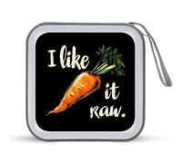 Funny Joke I Like It Raw Carrot - Funda protectora de plástico duro con cordón, organizador de almacenamiento portátil para el hogar, coche, 40 CD, Estilo:, Talla única
