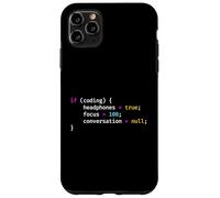 Funny Joke Programming If Coding Headphones Focus T-Shirt Carcasa para iPhone 11 Pro MAX