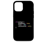 Funny Joke Programming If Coding Headphones Focus T-Shirt Carcasa para iPhone 12/12 Pro