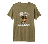 Funny Just A Girl Who Loves Black Dachshund Lover Camiseta Premium