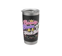 Funny Karate Girl Cinturón Negro Taekwondo Taekwondo Chica Vaso térmico de acero inoxidable de doble pared