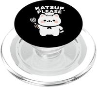 Funny Katsup Please Cat Pun Kawaii Chef Design PopSockets PopGrip para MagSafe