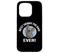 Funny Kawaii Boys Best Dad Black Hairless Guinea Pig Lover Carcasa para iPhone 15 Pro