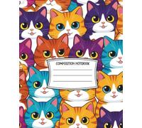 Funny Kawaii Cat Composition Notebook Wide Ruled: 110 Pages of Cute, Funny Feline Fun for School, Work or Journaling