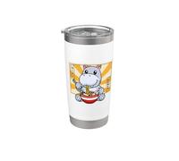 Funny Kawaii Girls Boys Mens Womens Kids Ramen Hippo Lover Vaso térmico de acero inoxidable de doble pared