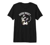 Funny Kawaii Guess What Butt Black Tricolor Corgi Lover Camiseta Premium