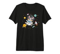 Funny Kawaii Kid Boys Space Astronaut Blue Merle Corgi Lover Camiseta Premium