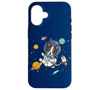 Funny Kawaii Kids Boys Space Astronaut Rat Terrier Lover Carcasa para iPhone 16