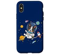 Funny Kawaii Kids Boys Space Astronaut Rat Terrier Lover Carcasa para iPhone X/XS