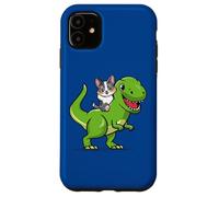 Funny Kawaii Kids Dino Dinosaur Blue Merle Corgi Lover Carcasa para iPhone 11