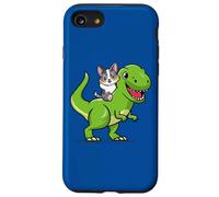 Funny Kawaii Kids Dino Dinosaur Blue Merle Corgi Lover Carcasa para iPhone SE (2020) / 7/8
