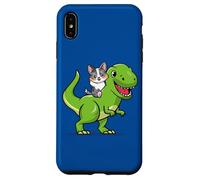Funny Kawaii Kids Dino Dinosaur Blue Merle Corgi Lover Carcasa para iPhone XS MAX